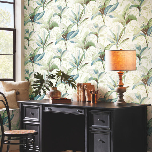 summerhouse-wallpaper-peacock-york-wallcoverings-go8202 - York Wallcoverings Wallpaper