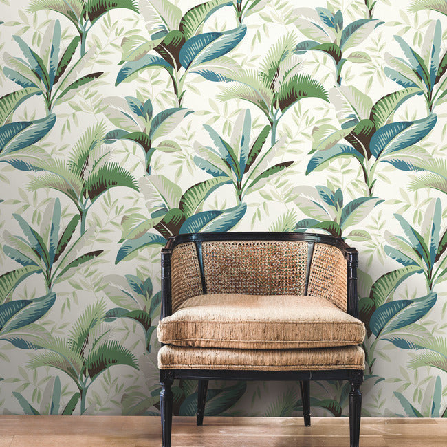 summerhouse-wallpaper-peacock-york-wallcoverings-go8202 - York Wallcoverings Wallpaper