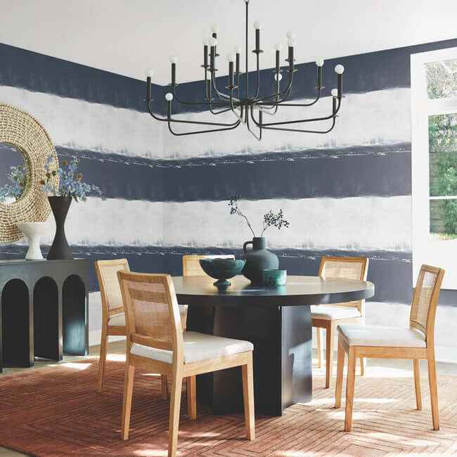Ink Wash Navy Wallpaper - York Wallcoverings - CC1272 - York Wallcoverings Wallpaper