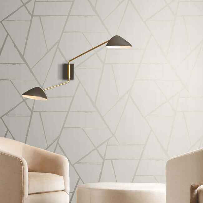 Intersect Beige Metallic Wallpaper - York Wallcoverings - CC1293 - York Wallcoverings Wallpaper