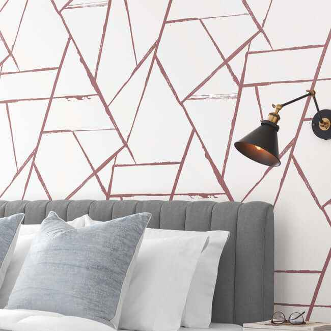 Intersect Spice Red Wallpaper - York Wallcoverings - CC1291