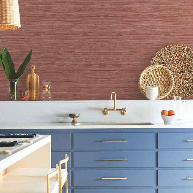 Grass Roots Red Orange Wallpaper - York Wallcoverings - ND3034N - York Wallcoverings Wallpaper