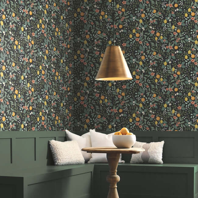 citrus-grove-black-peel-stick-wallpaper-york-wallcoverings-psw1482rl - York Wallpaper Wallpaper