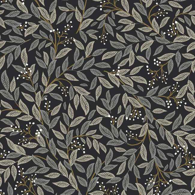 Willowberry Black Peel & Stick Wallpaper - York Wallcoverings - PSW1472RL