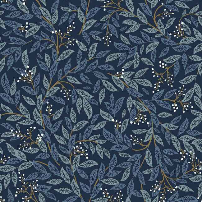 Willowberry Navy Peel & Stick Wallpaper - York Wallcoverings - PSW1470RL