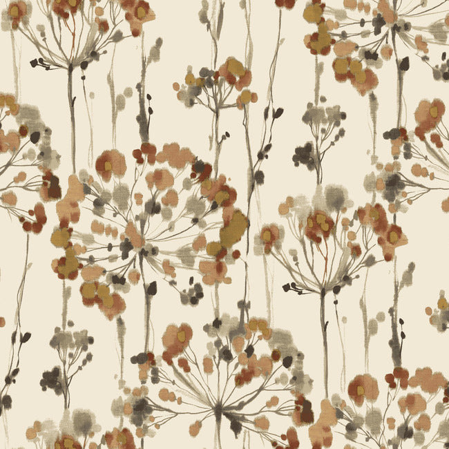 flourish-premium-peel-stick-wallpaper-burnt-orange-york-wallcoverings-psw1429rl - York Wallcoverings Wallpaper