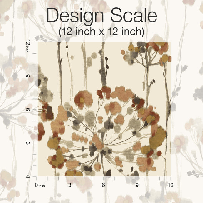 flourish-premium-peel-stick-wallpaper-burnt-orange-york-wallcoverings-psw1429rl - York Wallcoverings Wallpaper