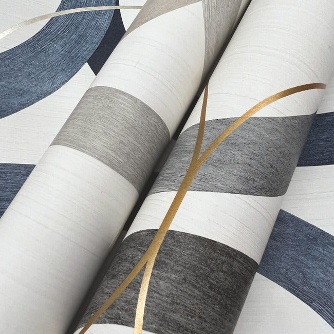 interlock-premium-peel-stick-wallpaper-blackgold-york-wallcoverings-psw1419rl - York Wallcoverings Wallpaper