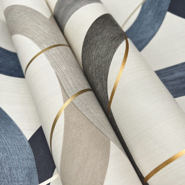 interlock-premium-peel-stick-wallpaper-blackgold-york-wallcoverings-psw1419rl - York Wallcoverings Wallpaper
