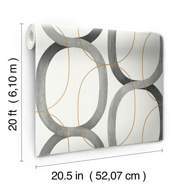 interlock-premium-peel-stick-wallpaper-blackgold-york-wallcoverings-psw1419rl - York Wallcoverings Wallpaper