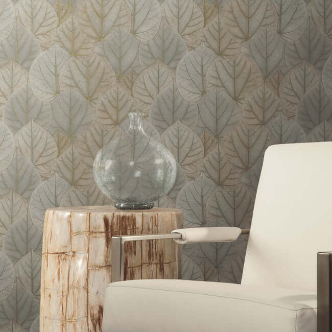 leaf-concerto-warm-taupe-peel-stick-wallpaper-york-wallcoverings-psw1425rl - York Wallpaper Wallpaper