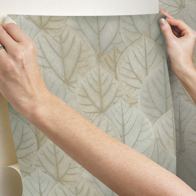 leaf-concerto-warm-taupe-peel-stick-wallpaper-york-wallcoverings-psw1425rl - York Wallpaper Wallpaper