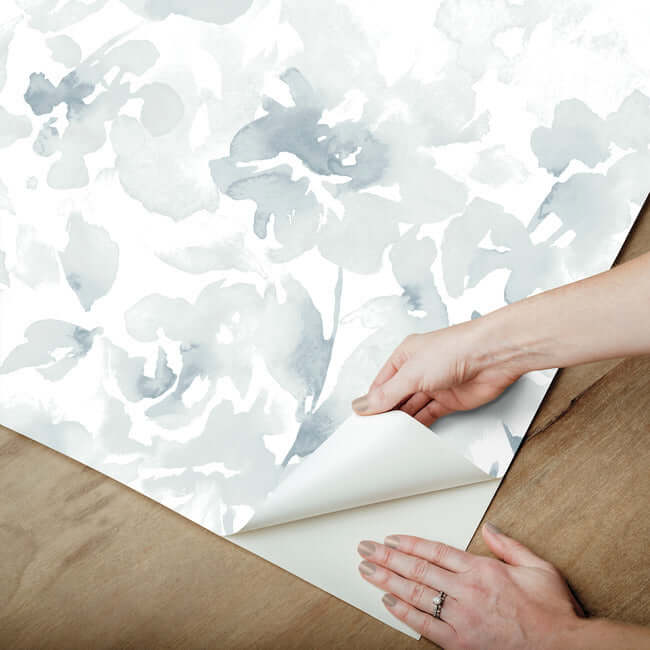 renewed-floral-blue-wallpaper-york-wallcoverings-psw1492rl - York Wallpaper Wallpaper
