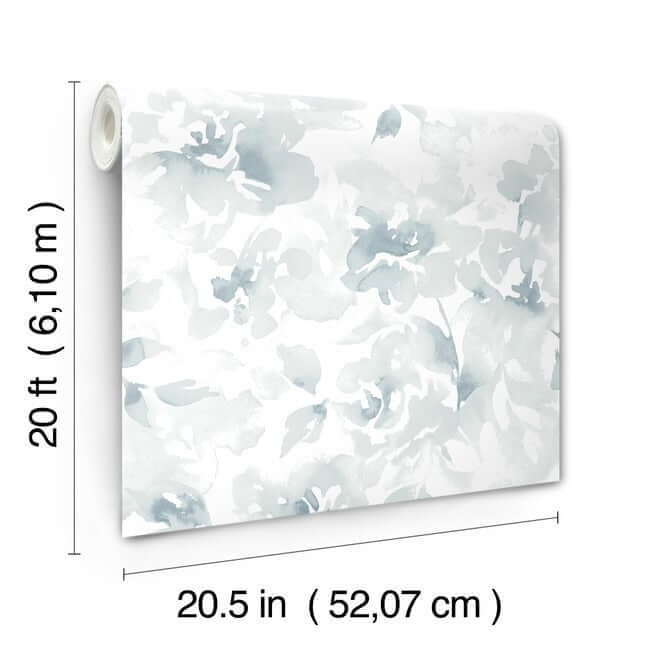 renewed-floral-blue-wallpaper-york-wallcoverings-psw1492rl - York Wallpaper Wallpaper