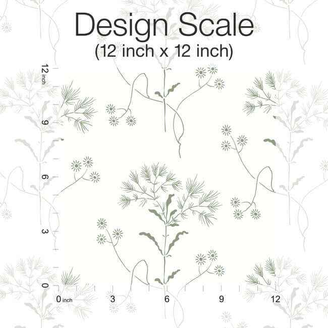 Wildflower Green Wallpaper - York Wallcoverings - PSW1503RL - York Wallcoverings Wallpaper