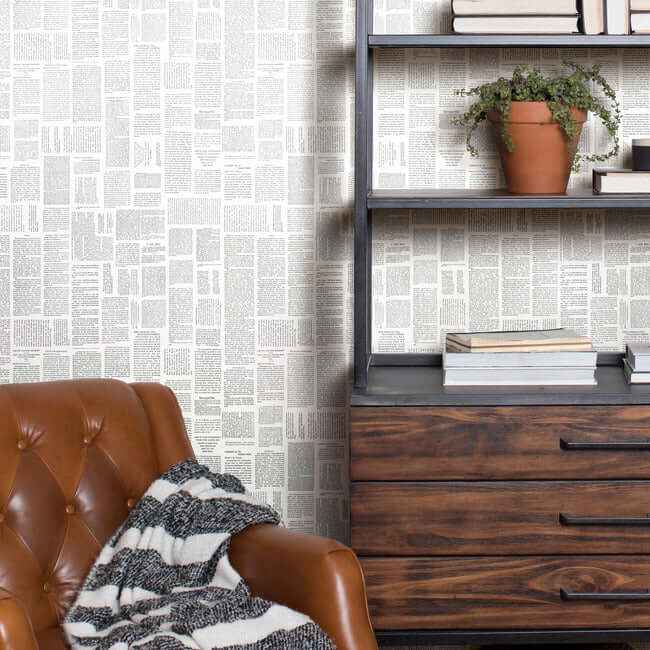 Crafted Editorial Charcoal Wallpaper - York Wallcoverings - PSW1497RL - York Wallcoverings Wallpaper