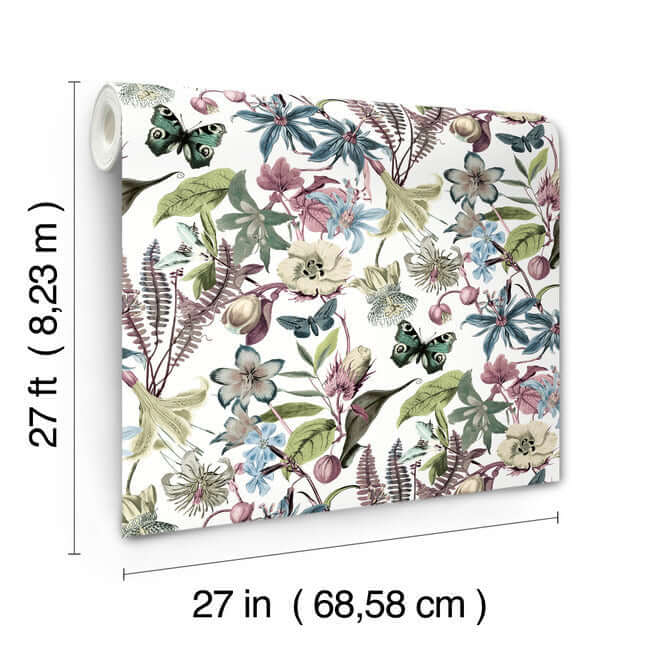 butterfly-house-white-fuchsia-wallpaper-york-wallcoverings-bl1721 - York Wallpaper Wallpaper