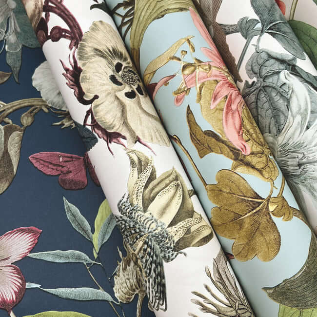 butterfly-house-white-fuchsia-wallpaper-york-wallcoverings-bl1721 - York Wallpaper Wallpaper