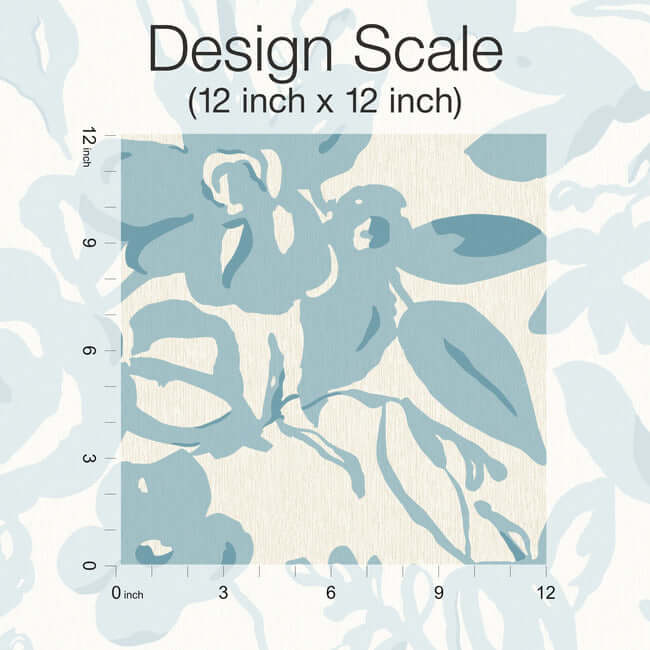 brushstroke-floral-aqua-wallpaper-york-wallcoverings-bl1736 - York Wallcoverings Wallpaper