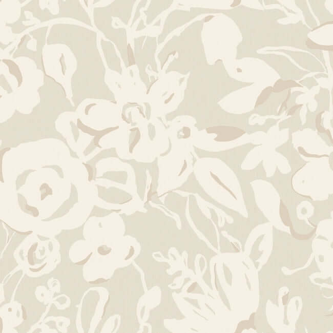 brushstroke-floral-taupe-wallpaper-york-wallcoverings-bl1735 - York Wallcoverings Wallpaper