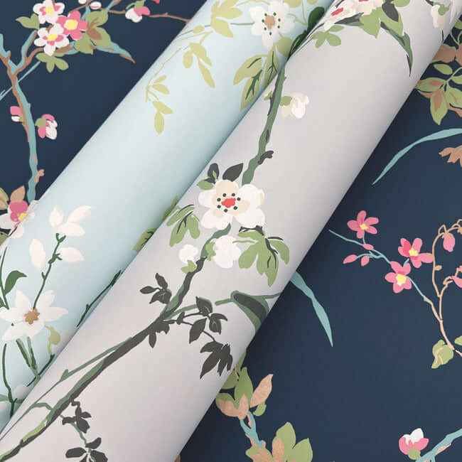 Blossom Branches Light Grey Wallpaper - York Wallcoverings - BL1743 - York Wallcoverings Wallpaper