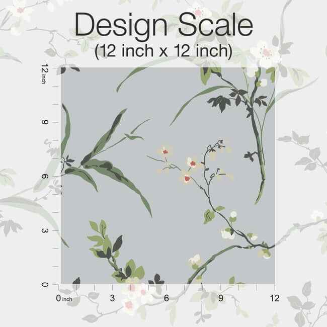 Blossom Branches Light Grey Wallpaper - York Wallcoverings - BL1743 - York Wallcoverings Wallpaper