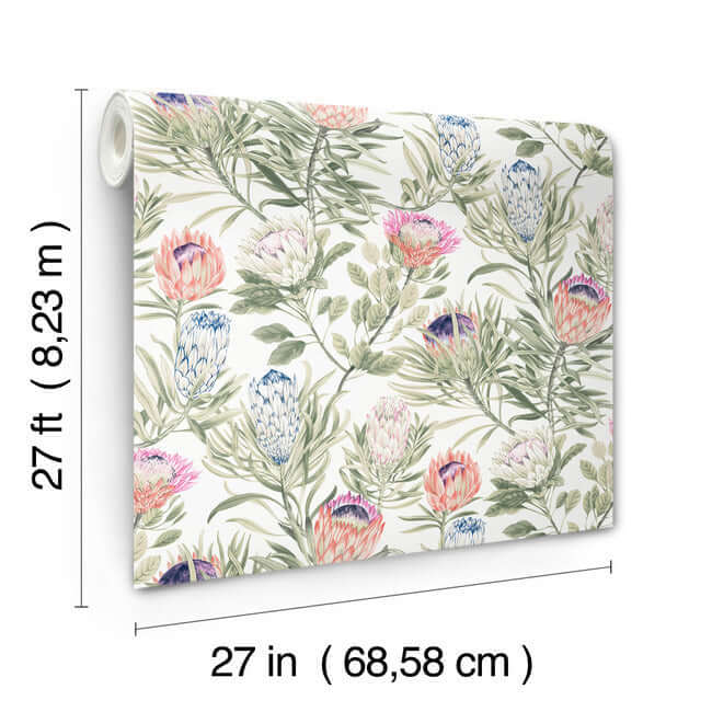 protea-white-fuchsia-wallpaper-york-wallcoverings-bl1752 - York Wallpaper Wallpaper