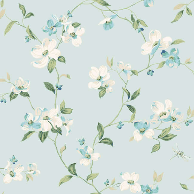 dogwood-light-blue-wallpaper-york-wallcoverings-bl1765 - York Wallpaper Wallpaper