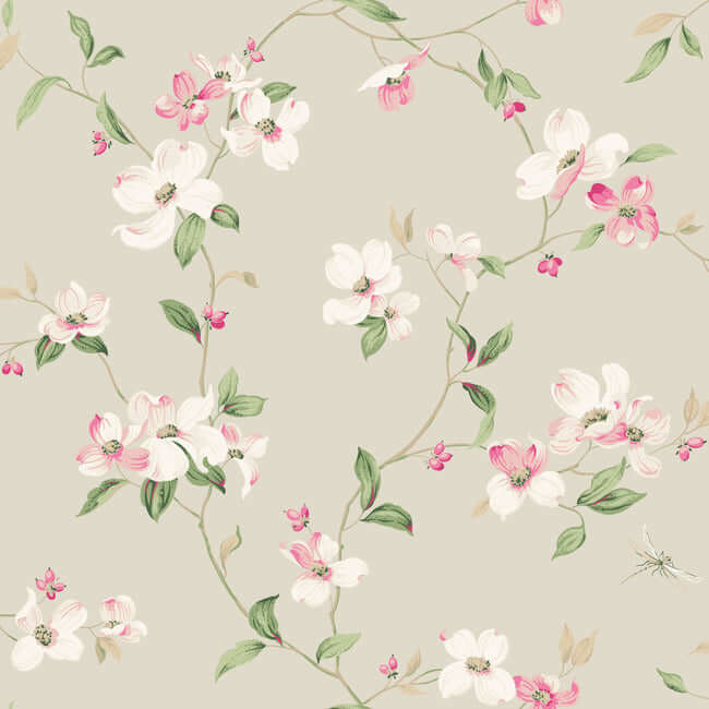 dogwood-taupe-wallpaper-york-wallcoverings-bl1763 - York Wallpaper Wallpaper
