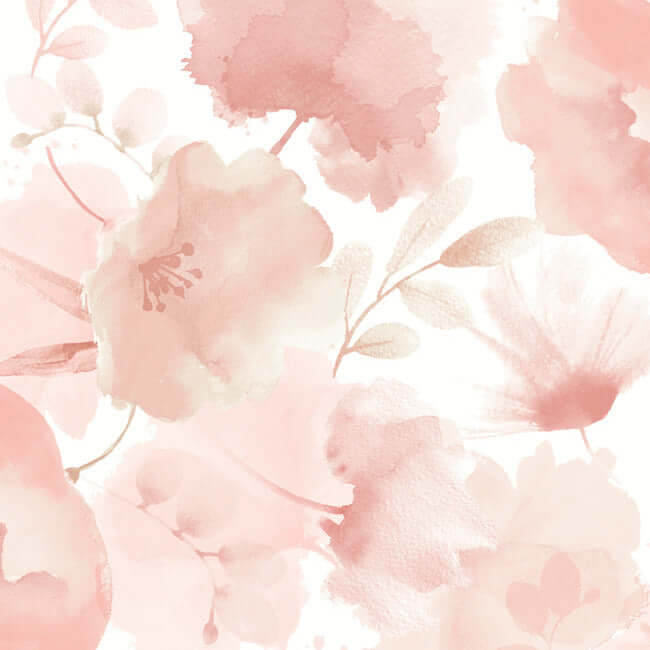 watercolor-bouquet-blush-wallpaper-york-wallcoverings-bl1772 - York Wallcoverings Wallpaper