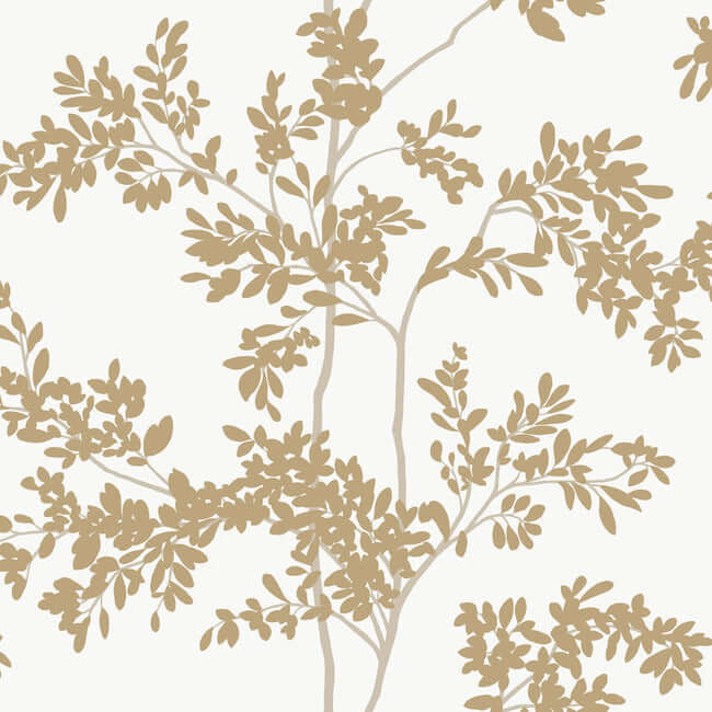 lunaria-silhouette-white-gold-wallpaper-york-wallcoverings-bl1806 - York Wallcoverings Wallpaper