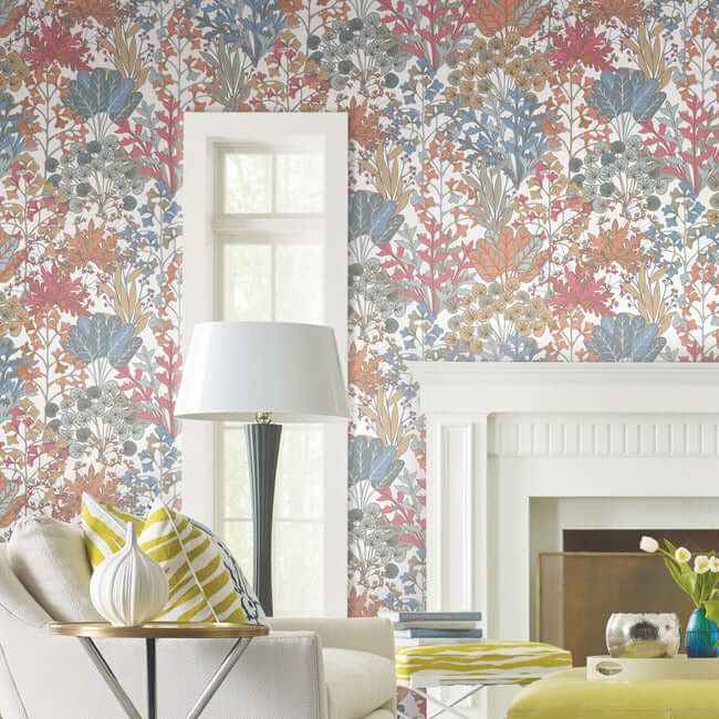Forest Floor Coral Wallpaper - York Wallcoverings - BL1813