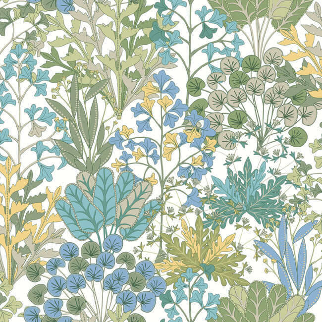 forest-floor-white-green-wallpaper-york-wallcoverings-bl1814 - York Wallpaper Wallpaper
