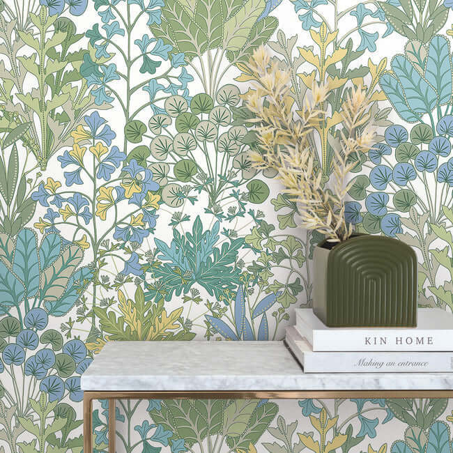 forest-floor-white-green-wallpaper-york-wallcoverings-bl1814 - York Wallpaper Wallpaper