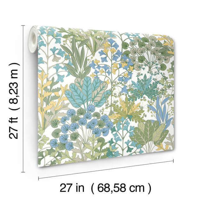 forest-floor-white-green-wallpaper-york-wallcoverings-bl1814 - York Wallpaper Wallpaper