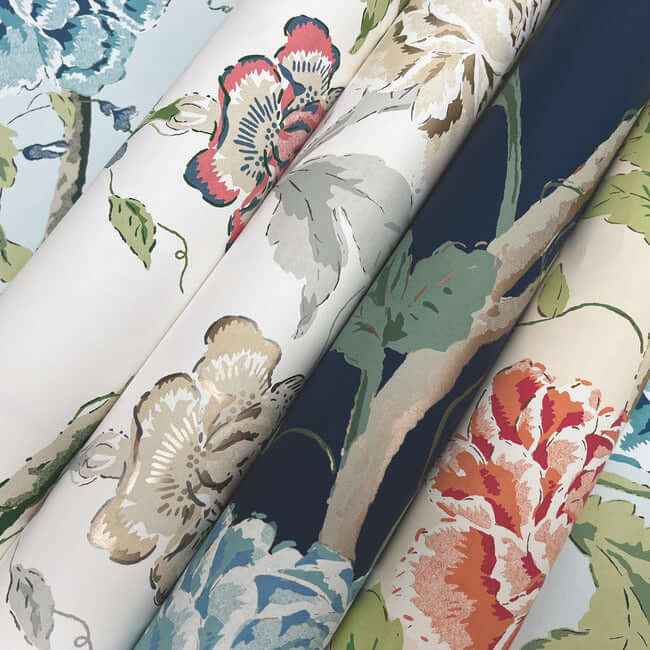 Teahouse Floral Neutral Wallpaper - York Wallcoverings - BL1783 - York Wallcoverings Wallpaper