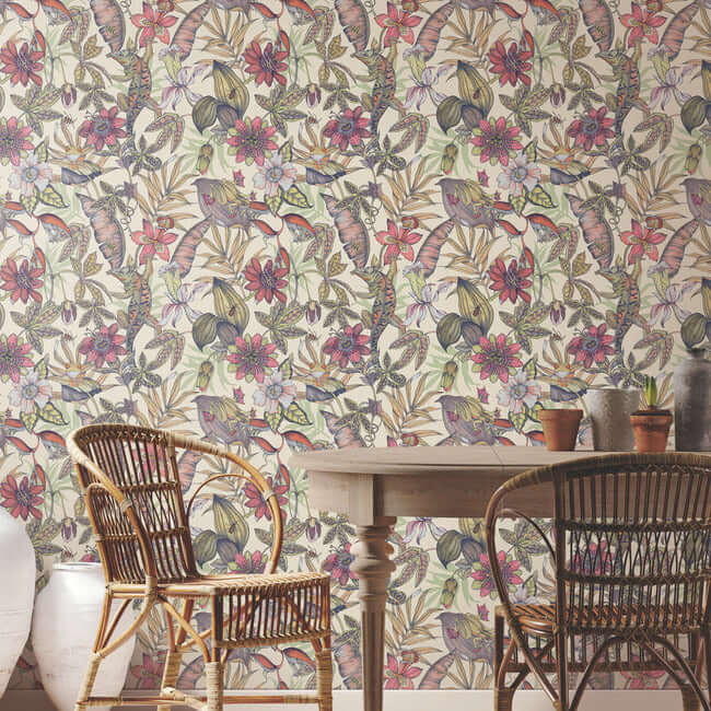 rainforest-cream-wallpaper-york-wallcoverings-bl1704 - York Wallpaper Wallpaper
