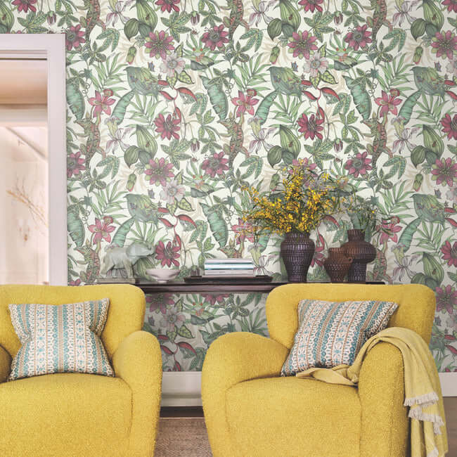 rainforest-multicolor-wallpaper-york-wallcoverings-bl1702 - York Wallpaper Wallpaper