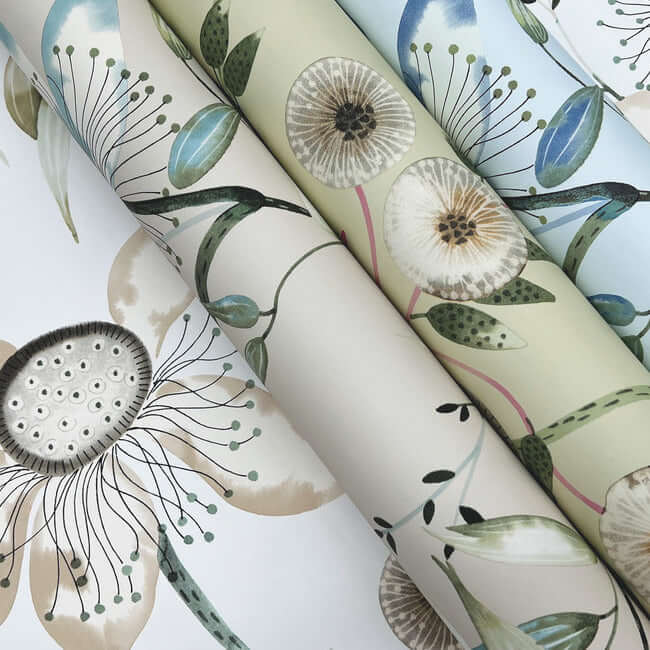 dream-blossom-white-green-wallpaper-york-wallcoverings-bl1793 - York Wallpaper Wallpaper