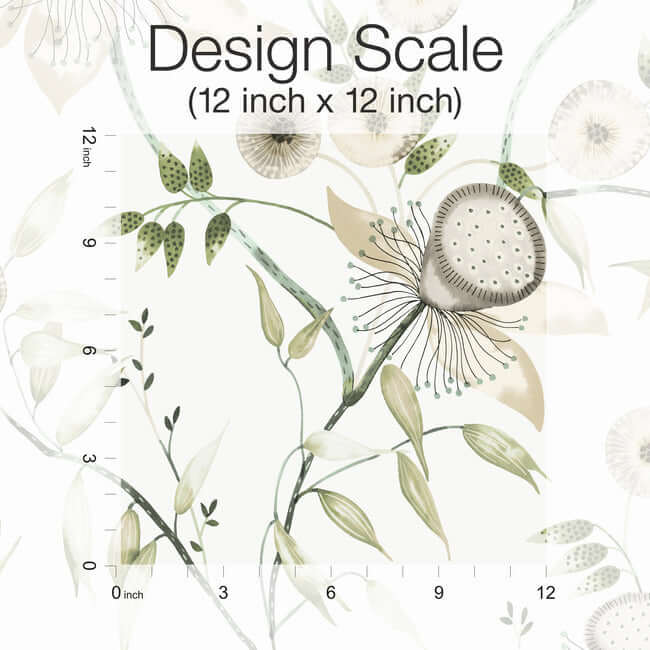 dream-blossom-white-green-wallpaper-york-wallcoverings-bl1793 - York Wallpaper Wallpaper