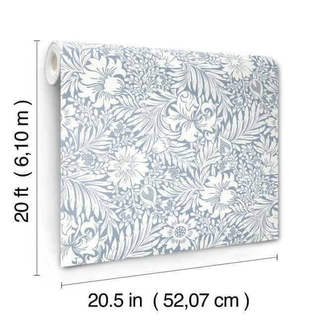 Modern Acanthus Wedgewood Blue Peel & Stick Wallpaper - York Wallcoverings - PSW1443RL - York Wallcoverings Wallpaper