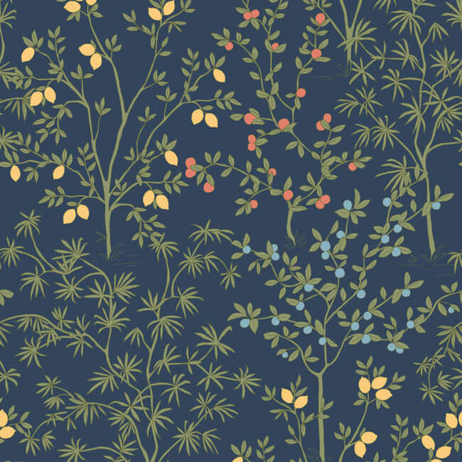 lemon-grove-navy-peel-stick-wallpaper-york-wallcoverings-psw1454rl - York Wallpaper Wallpaper