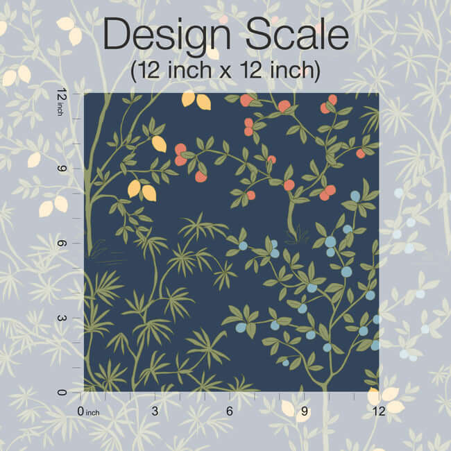 lemon-grove-navy-peel-stick-wallpaper-york-wallcoverings-psw1454rl - York Wallpaper Wallpaper