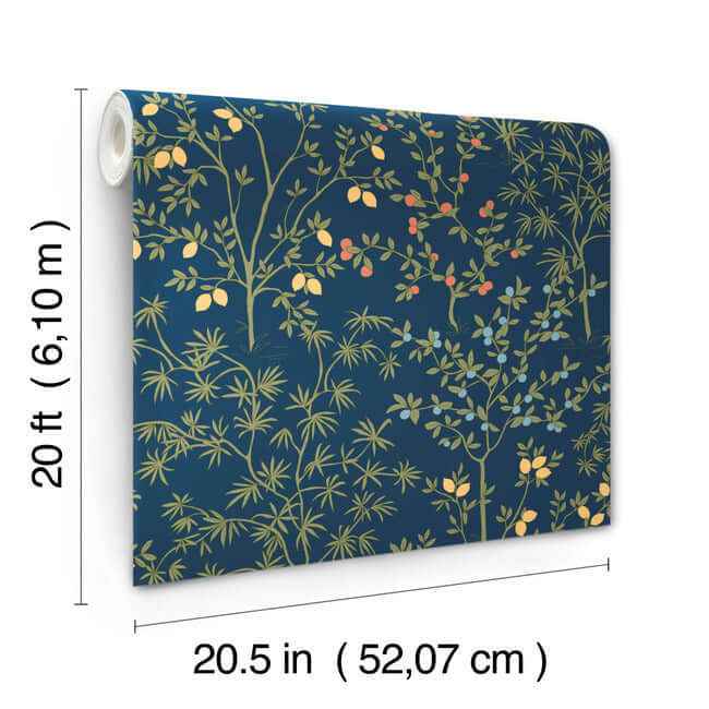 Lemon Grove Navy Peel & Stick Wallpaper - York Wallcoverings - PSW1454RL - York Wallcoverings Wallpaper