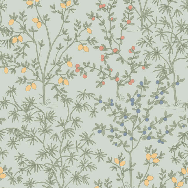 lemon-grove-vintage-duck-egg-peel-stick-wallpaper-york-wallcoverings-psw1453rl - York Wallcoverings Wallpaper