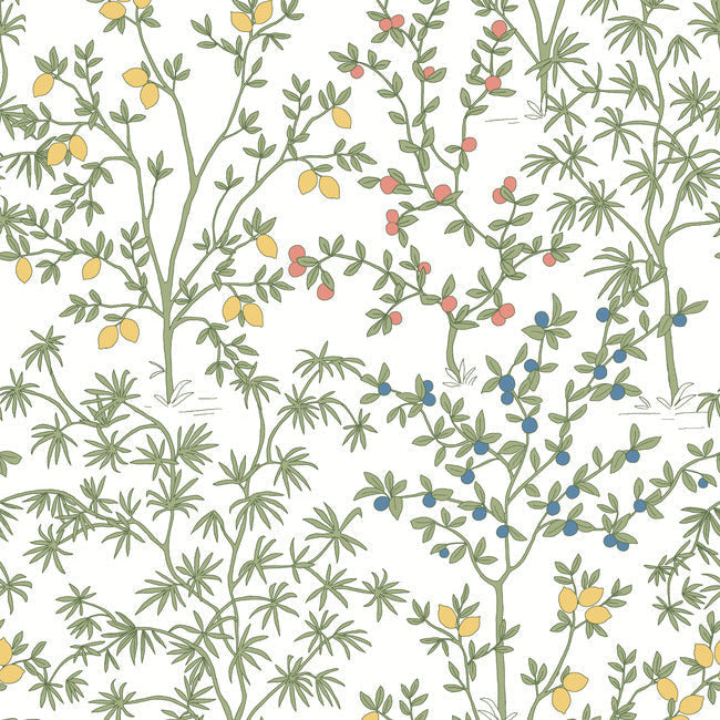 lemon-grove-premium-peel-stick-wallpaper-white-york-wallcoverings-psw1455rl - York Wallcoverings Wallpaper
