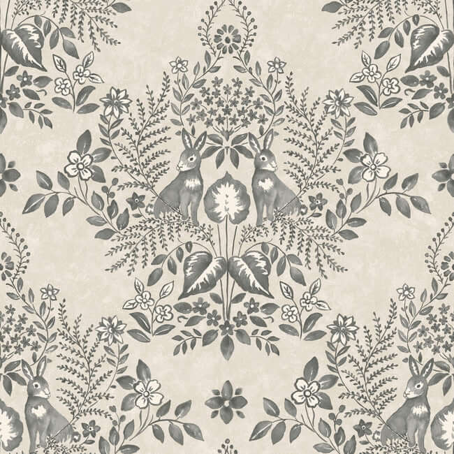 cottontail-toile-linen-charcoal-peel-stick-wallpaper-york-wallcoverings-psw1433rl - York Wallpaper Wallpaper
