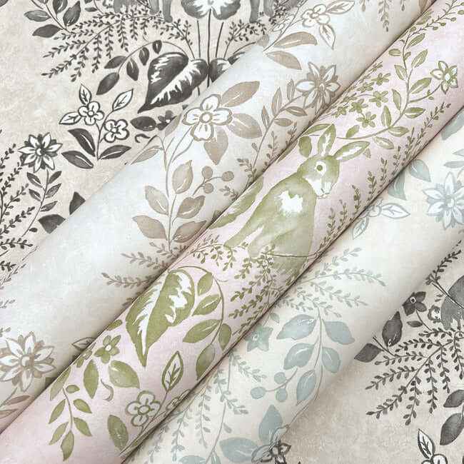 Cottontail Toile Vintage Duck Egg Peel & Stick Wallpaper - York Wallcoverings - PSW1435RL