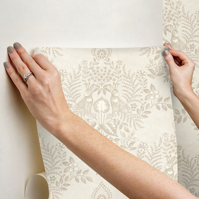 cottontail-toile-wicker-peel-stick-wallpaper-york-wallcoverings-psw1434rl - York Wallpaper Wallpaper