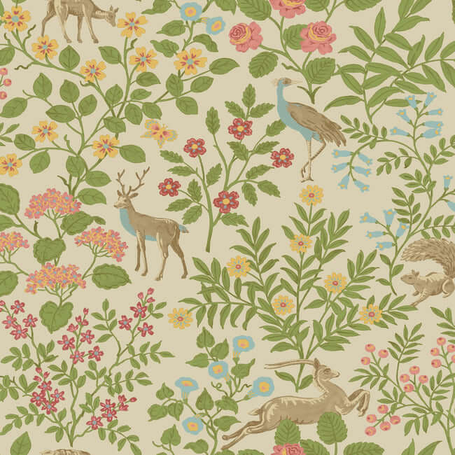 woodland-floral-linen-peel-stick-wallpaper-york-wallcoverings-psw1436rl - York Wallpaper Wallpaper